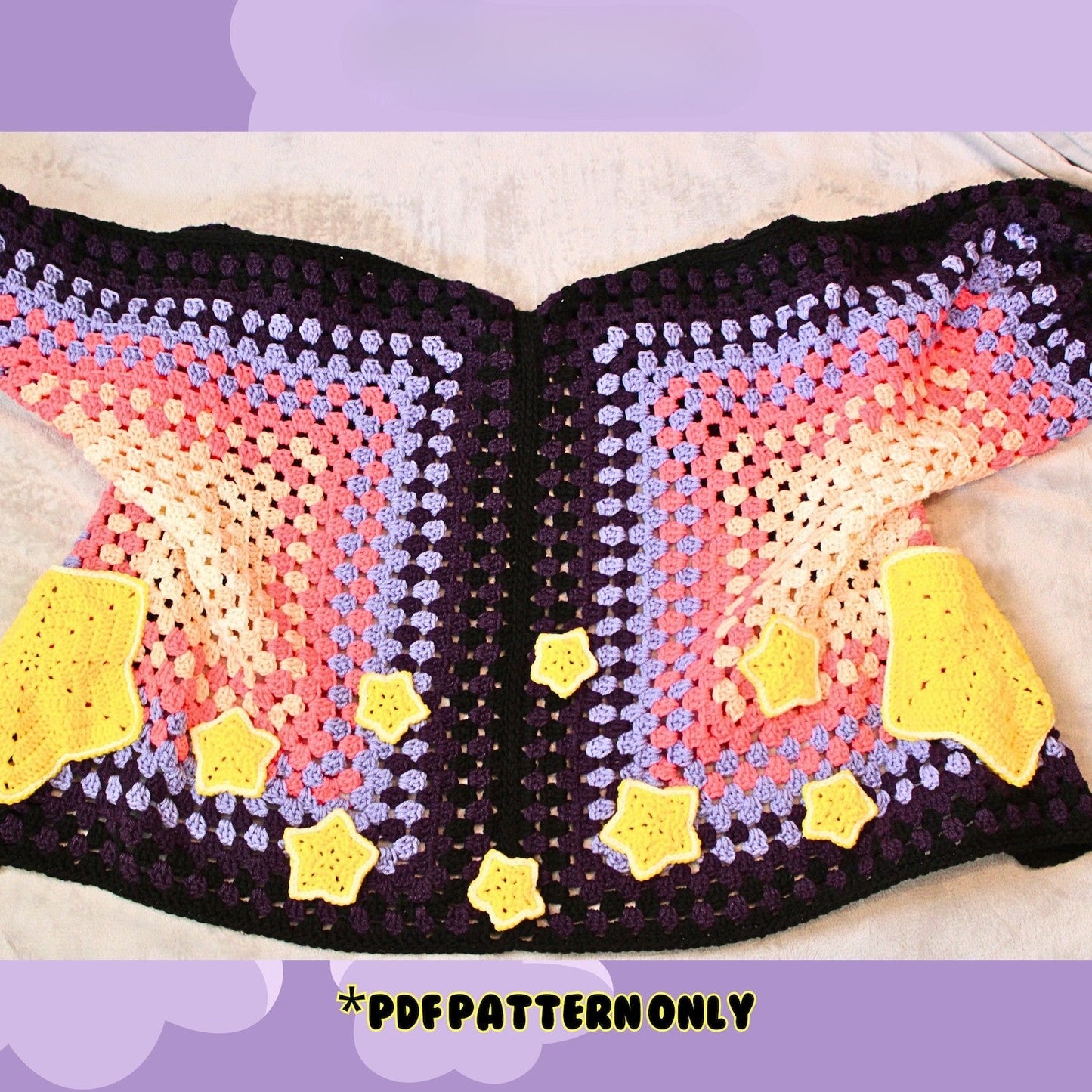 Sunset Sherbet Kawaii Cardi Crochet Pattern