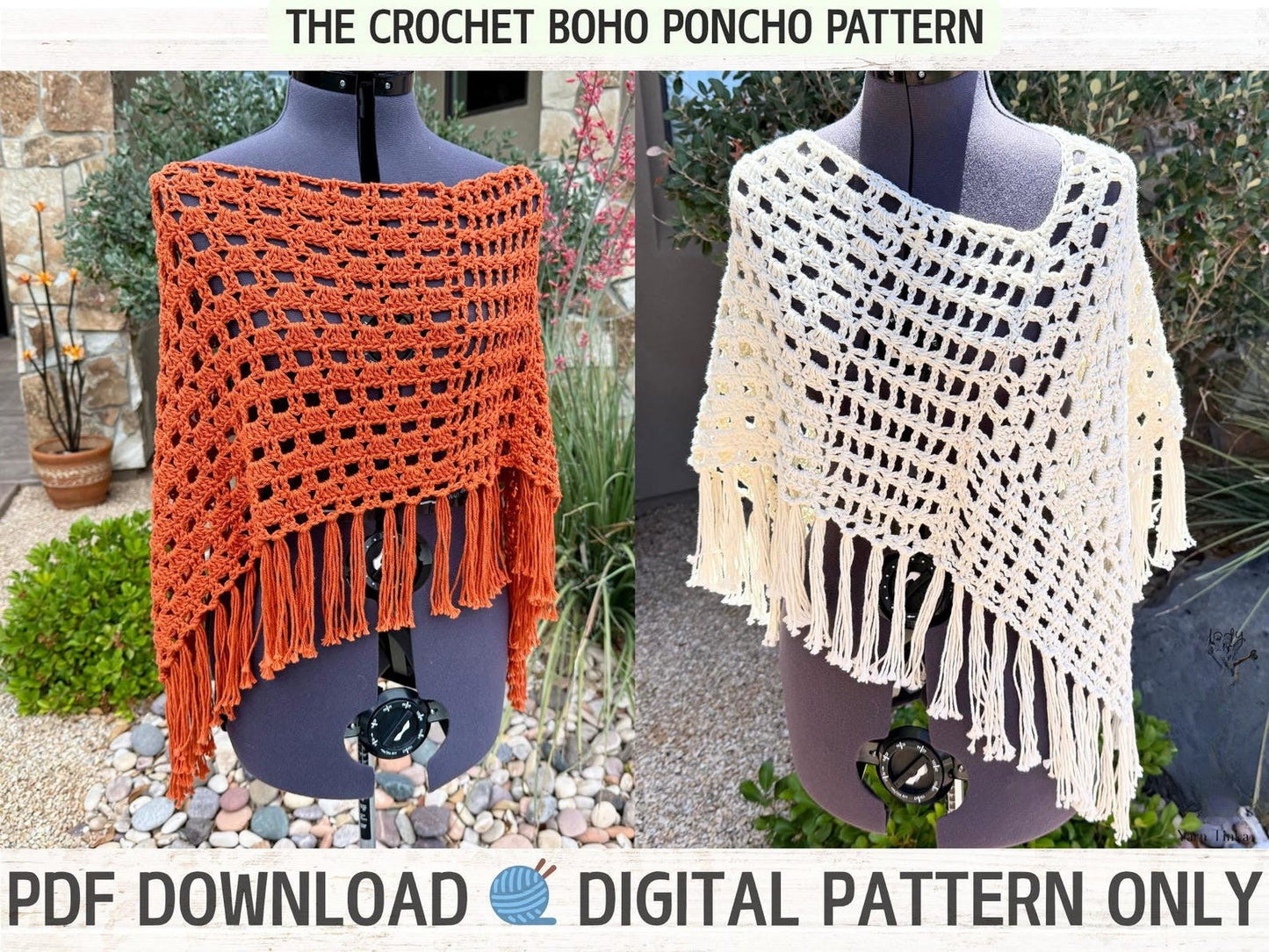 Easy Beginner Boho Poncho Crochet Pattern