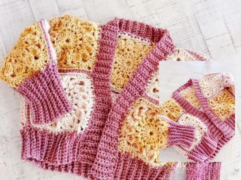 Granny Square Cardigan Crochet Pattern