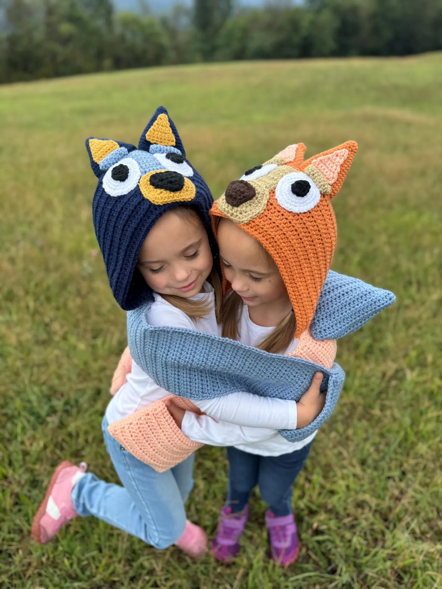 Blue/Red Heeler Hooded Scarf Crochet Pattern