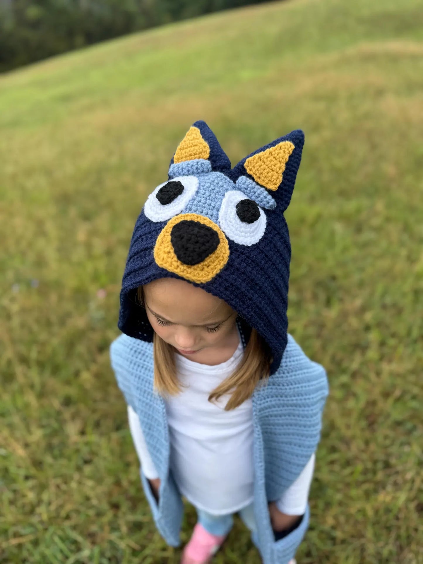 Blue/Red Heeler Hooded Scarf Crochet Pattern