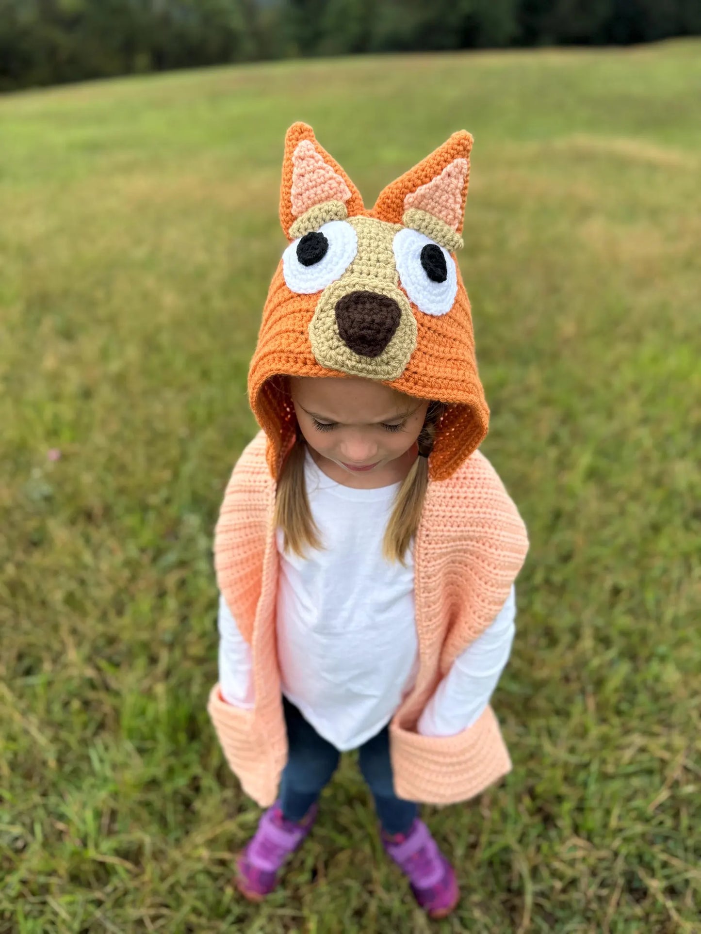 Blue/Red Heeler Hooded Scarf Crochet Pattern