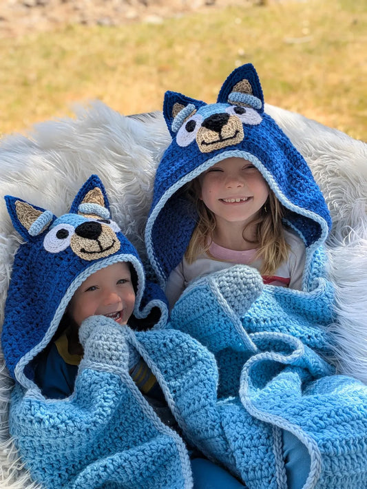 Blue Heeler Hooded Blanket Crochet Pattern