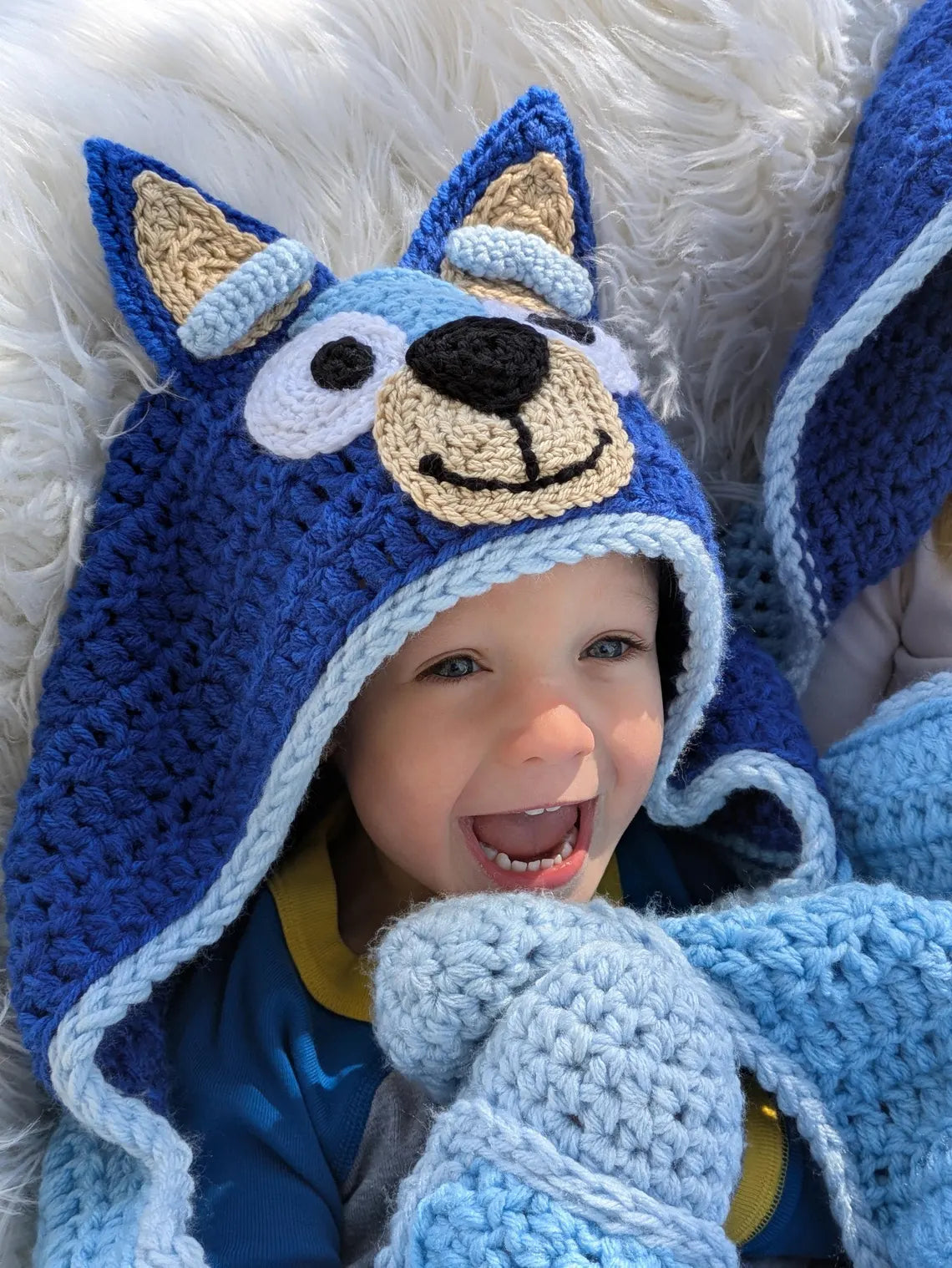 Blue Heeler Hooded Blanket Crochet Pattern