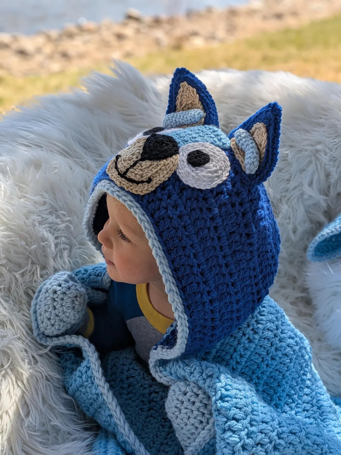 Blue Heeler Hooded Blanket Crochet Pattern