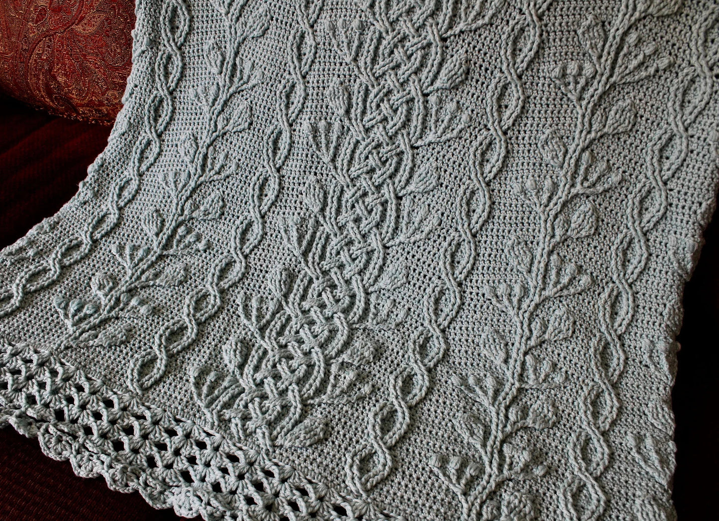 Braided Cable Blanket Crochet Pattern