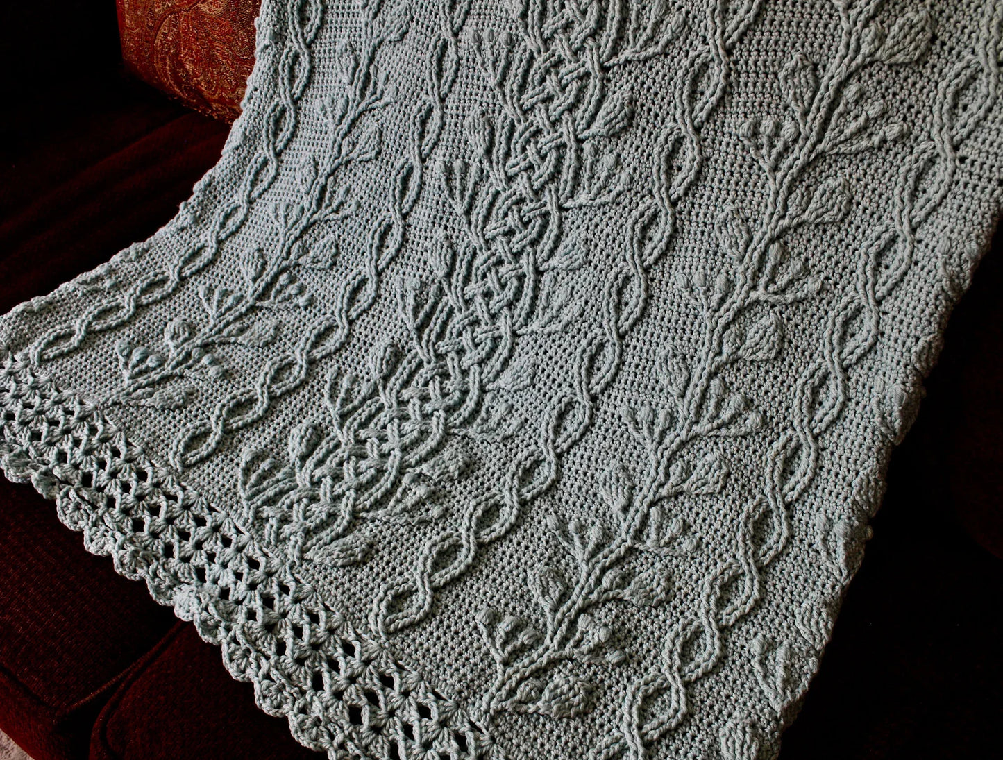 Braided Cable Blanket Crochet Pattern