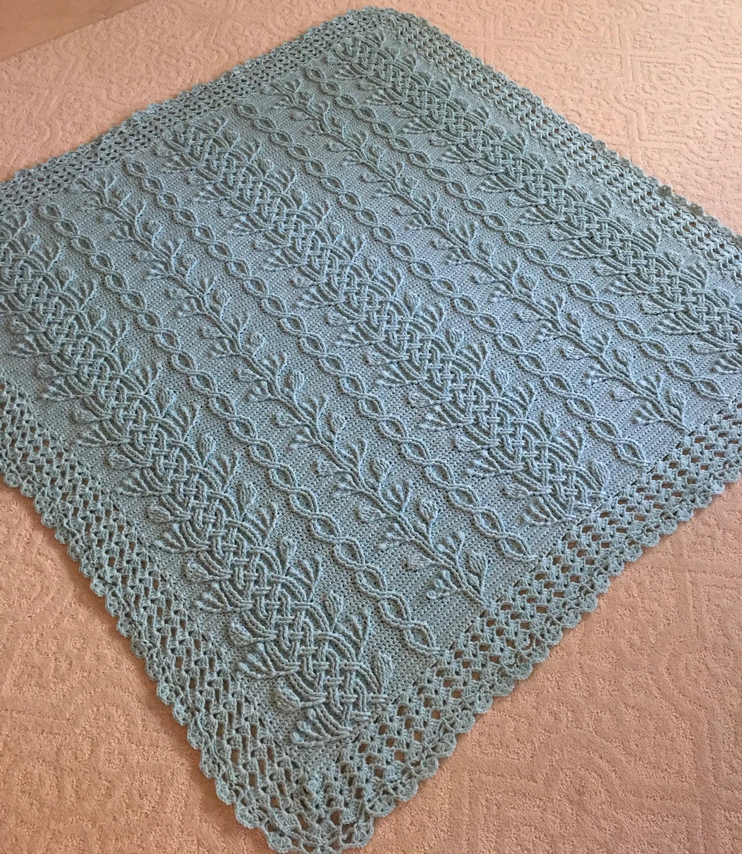 Braided Cable Blanket Crochet Pattern