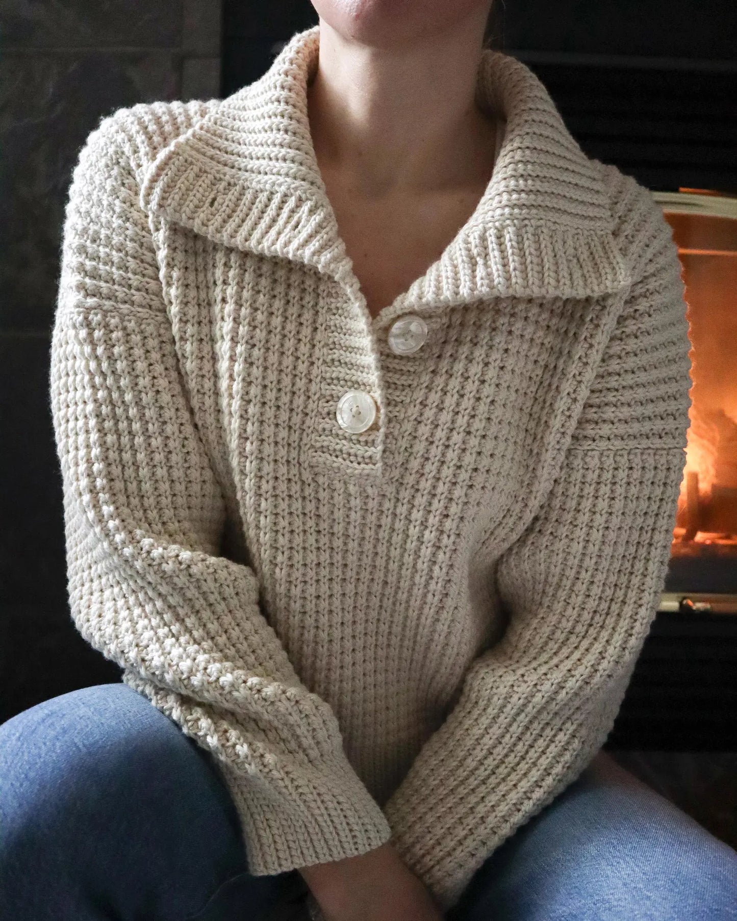 Button Up Pullover Crochet Pattern