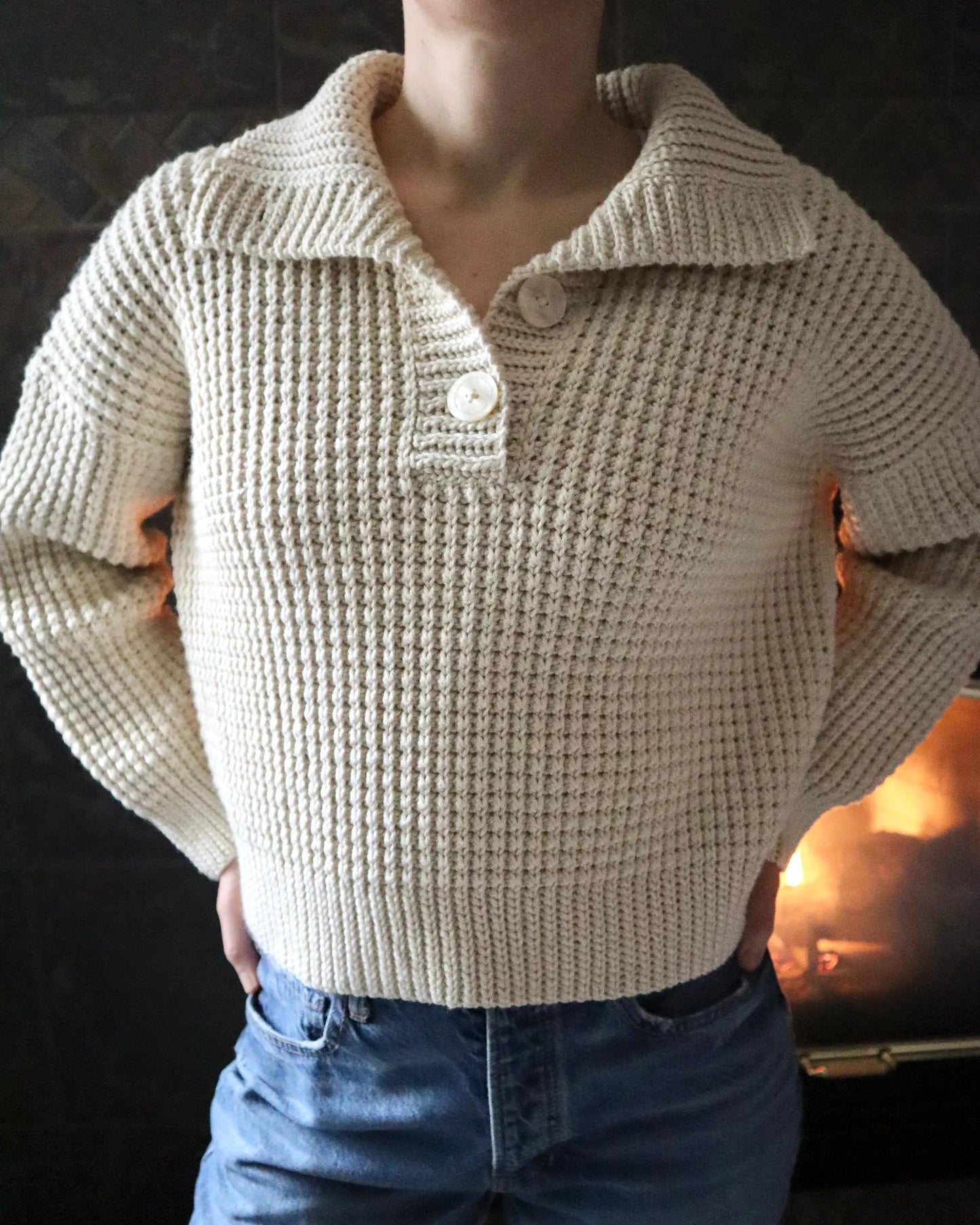 Button Up Pullover Crochet Pattern