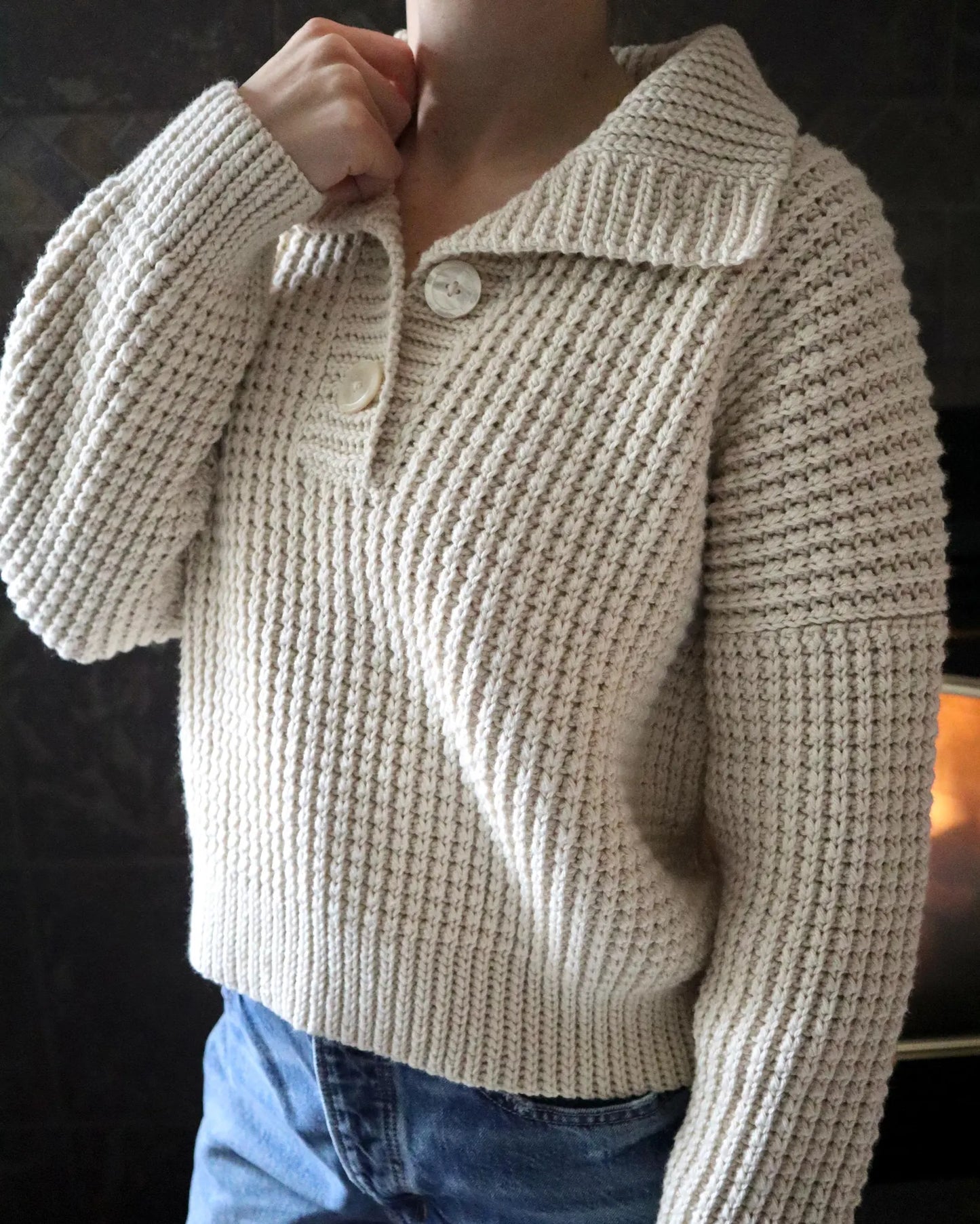Button Up Pullover Crochet Pattern