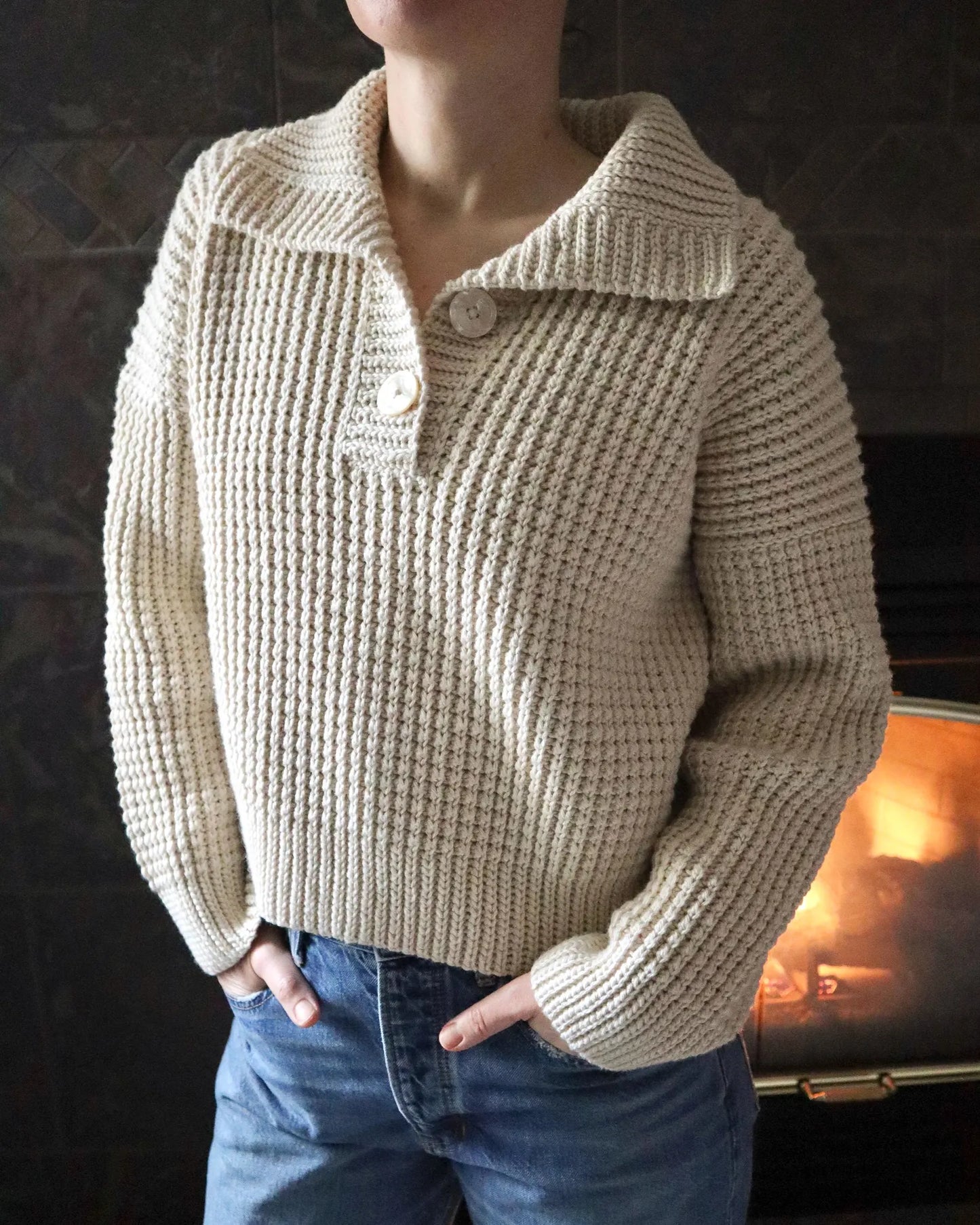 Button Up Pullover Crochet Pattern