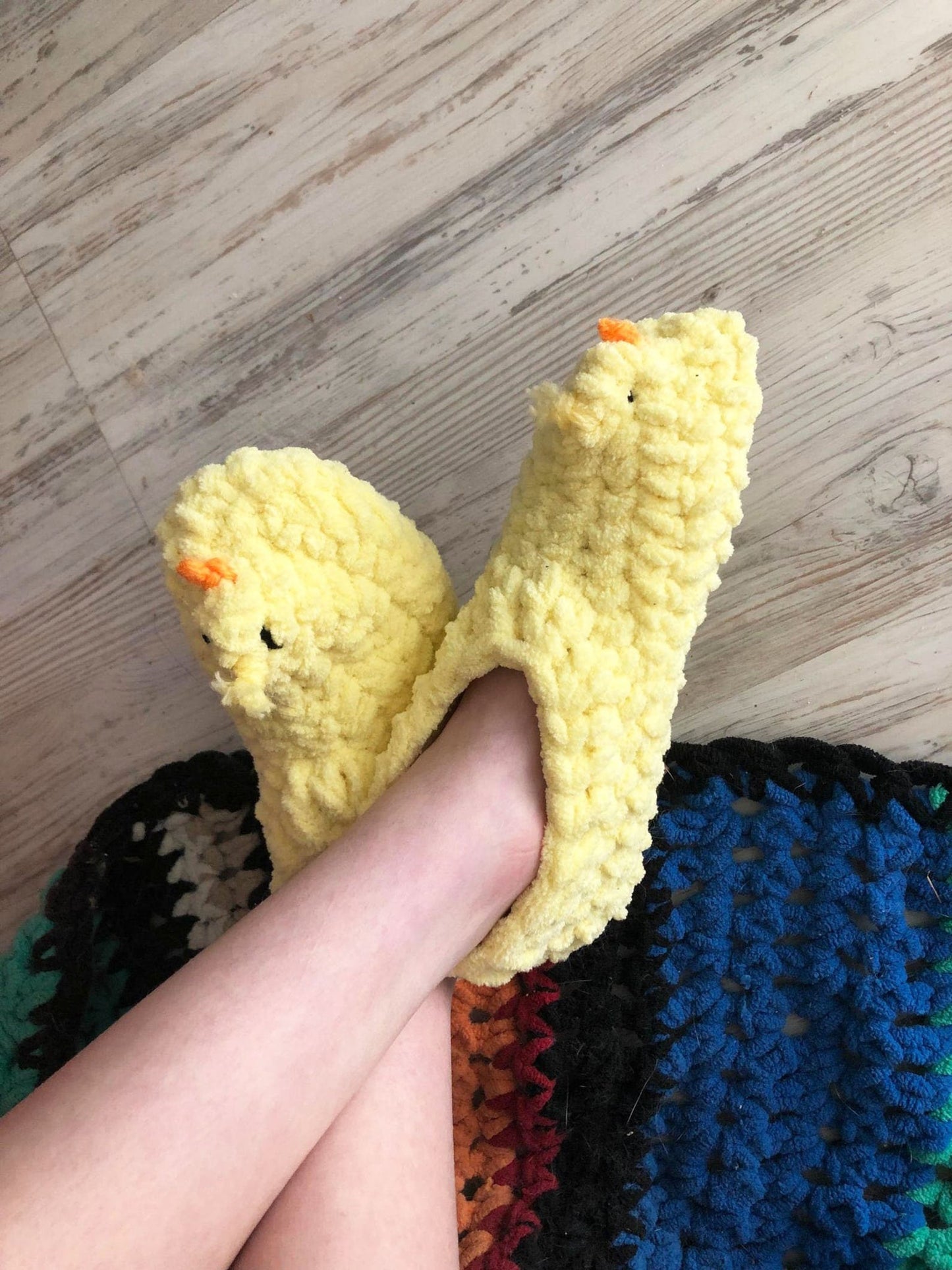 Chick Slippers Crochet Pattern