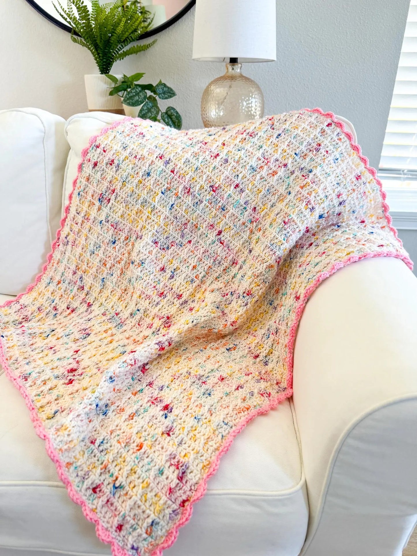 Confetti Cake Textured Blanket Crochet Pattern