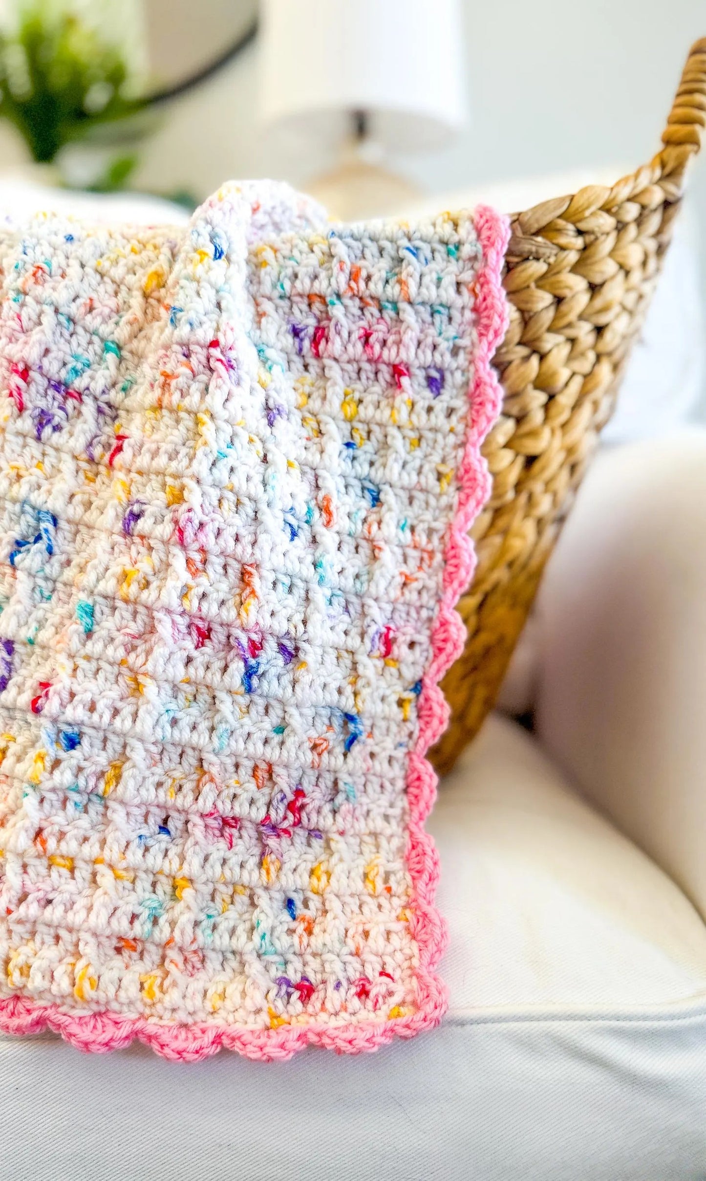 Confetti Cake Textured Blanket Crochet Pattern