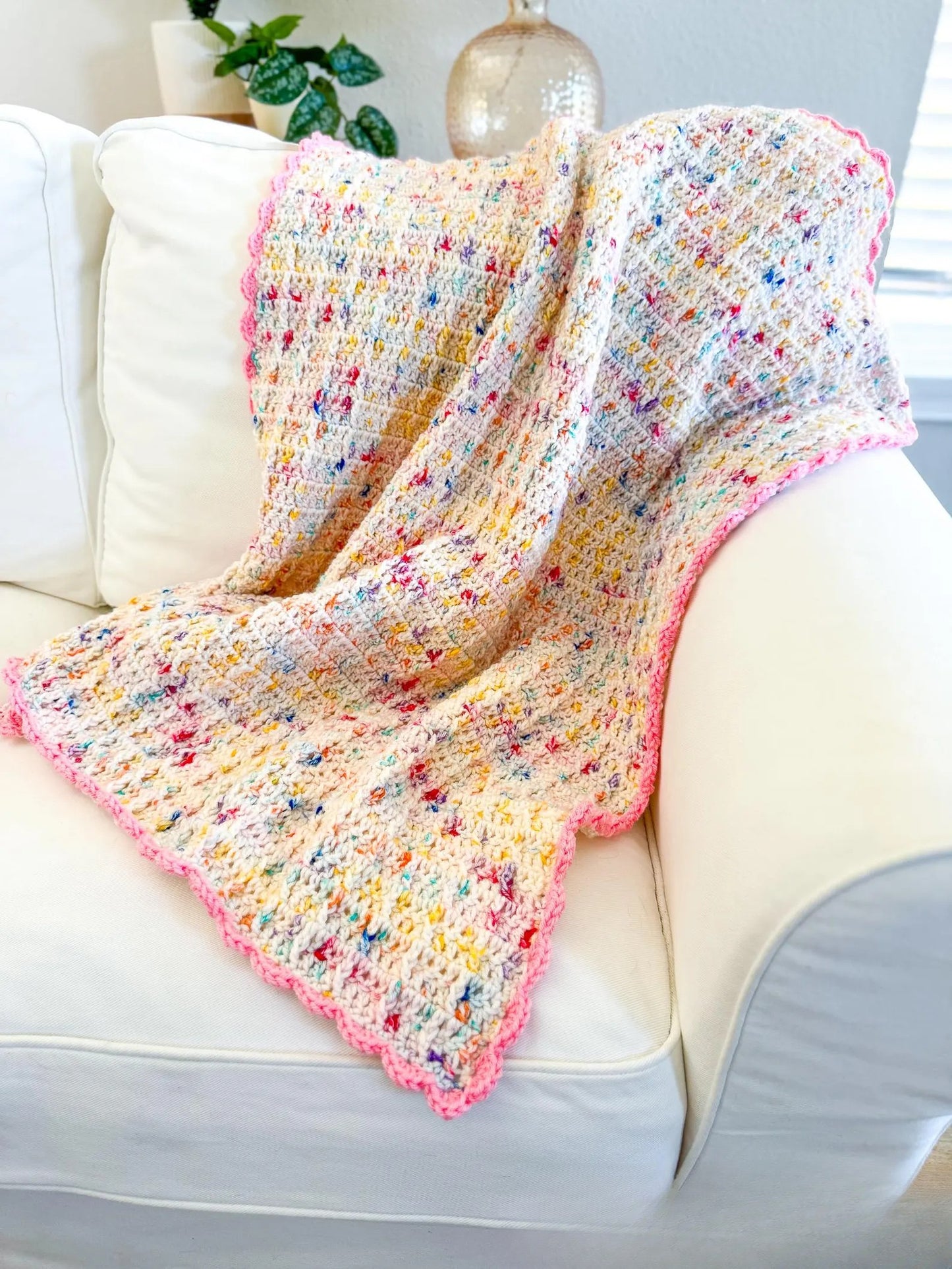 Confetti Cake Textured Blanket Crochet Pattern