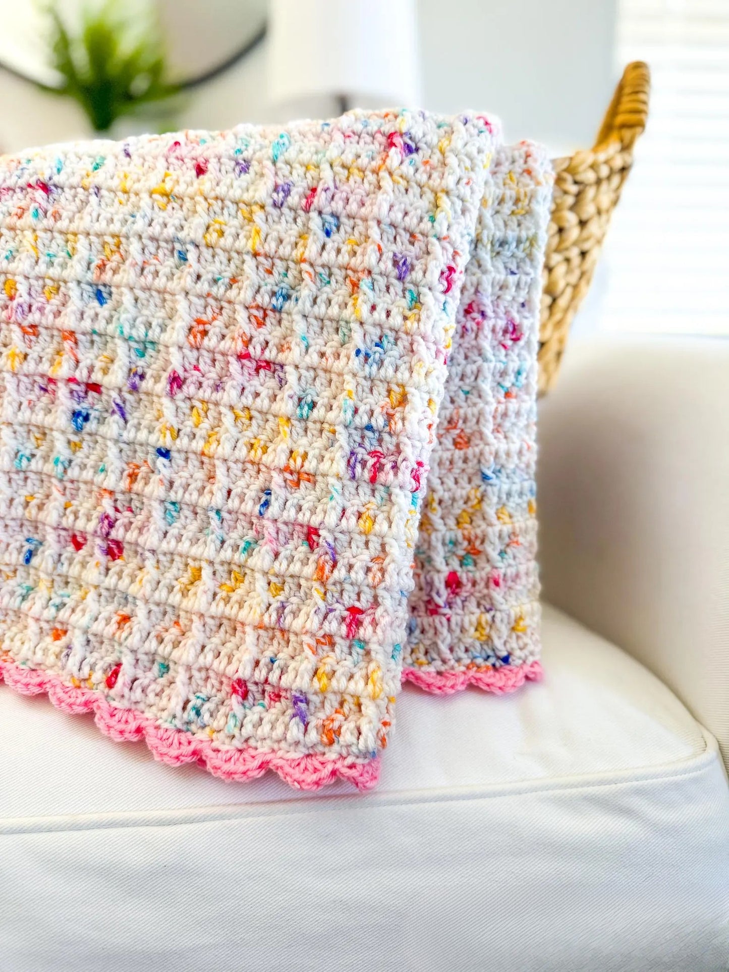 Confetti Cake Textured Blanket Crochet Pattern
