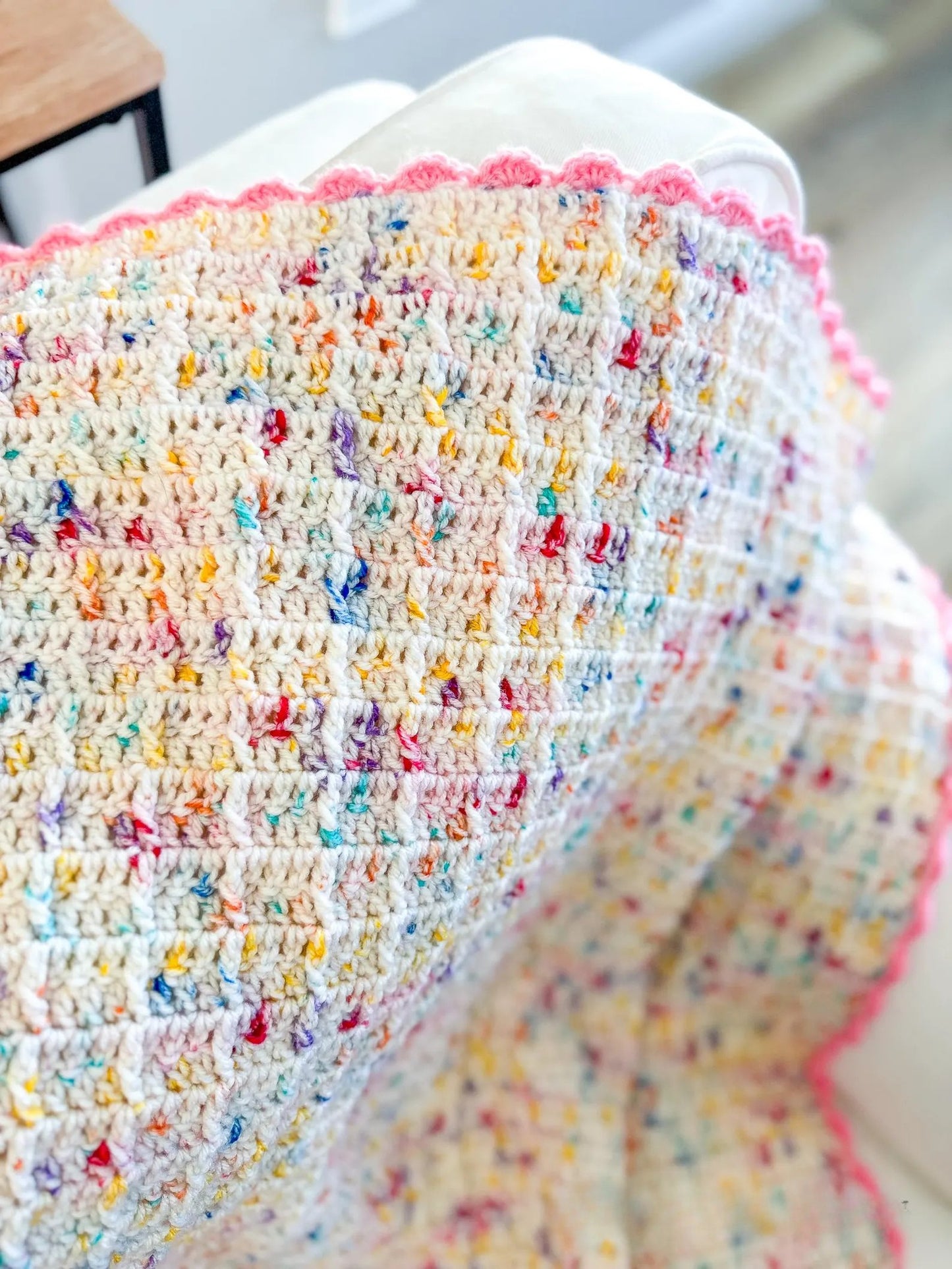 Confetti Cake Textured Blanket Crochet Pattern