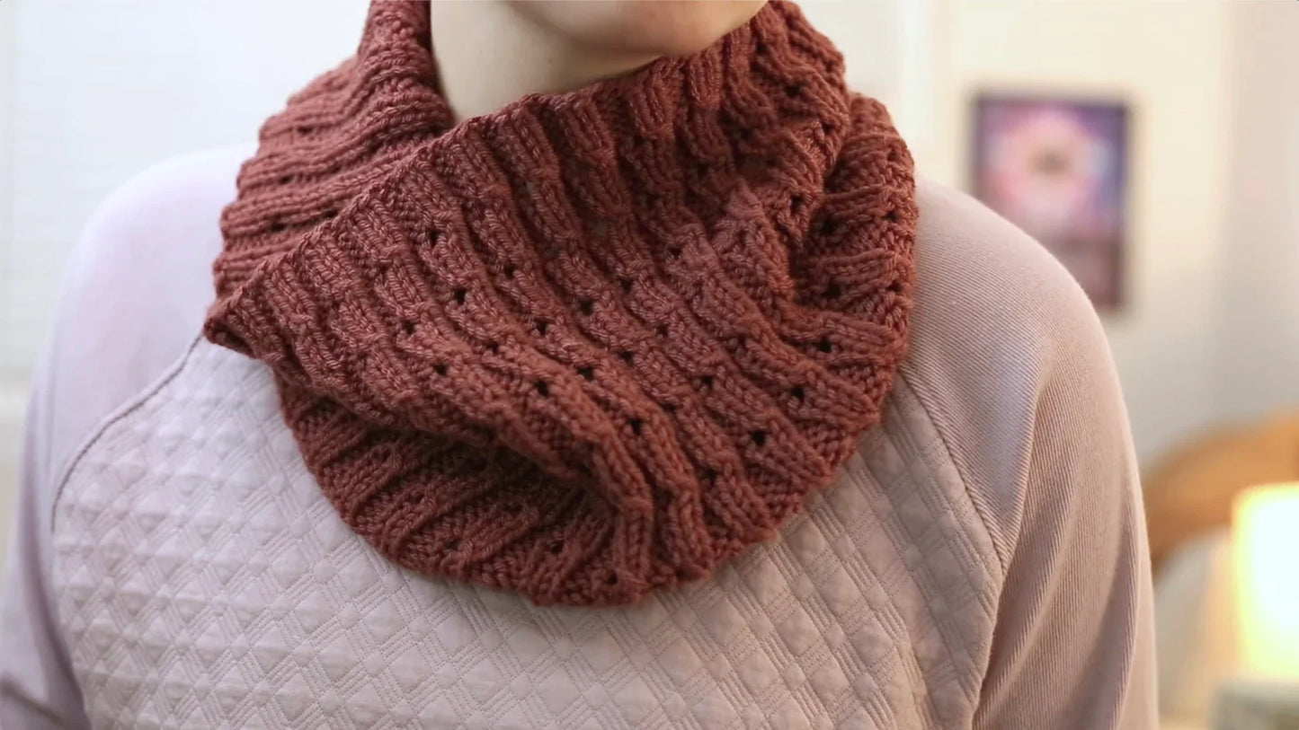 Easy Mock Cable Circle Scarf knitting pattern
