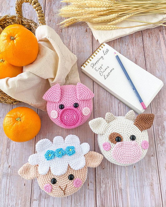 Farm Folding Shopping Bags Crochet Pattern