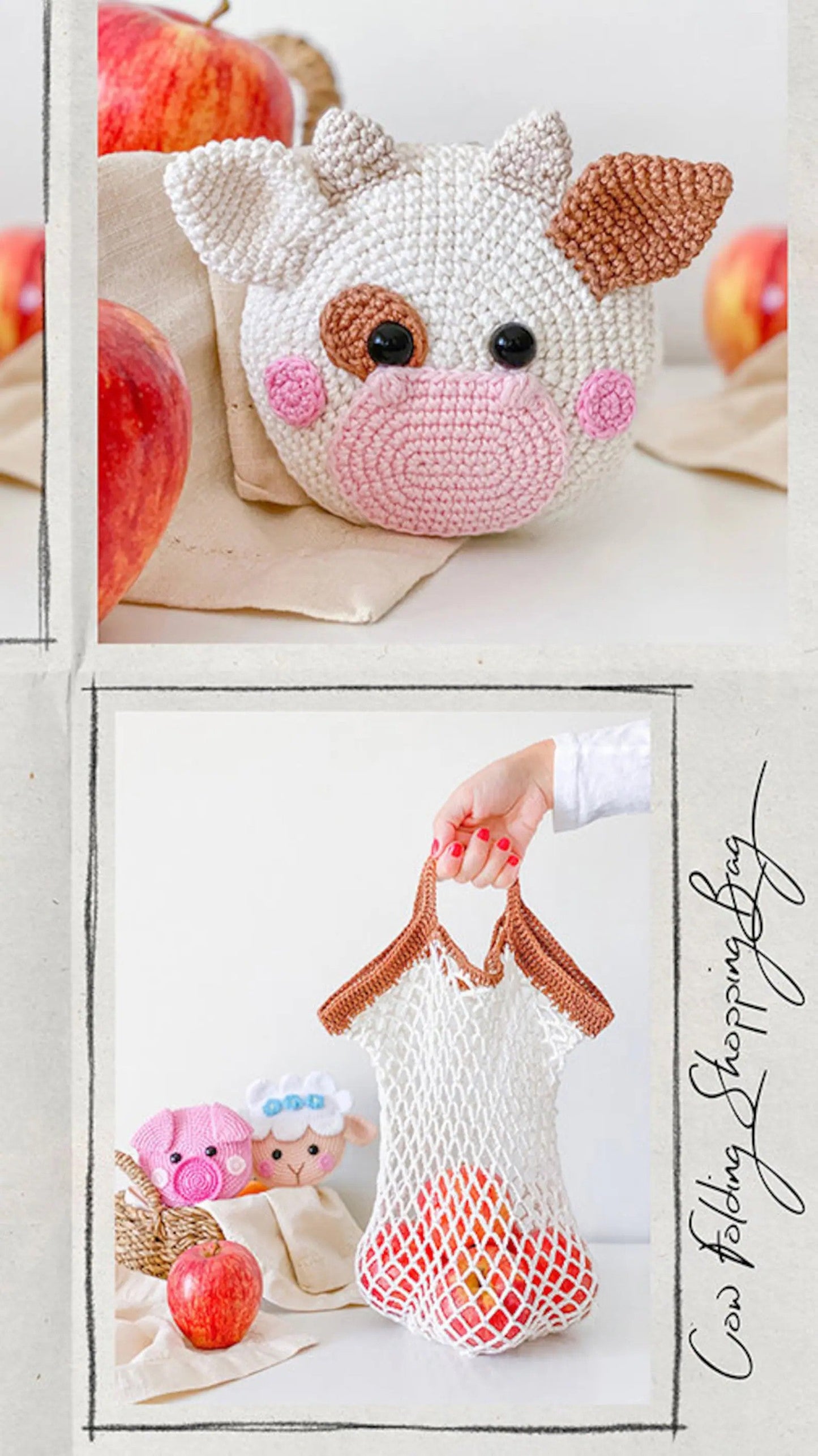 Farm Folding Shopping Bags Crochet Pattern