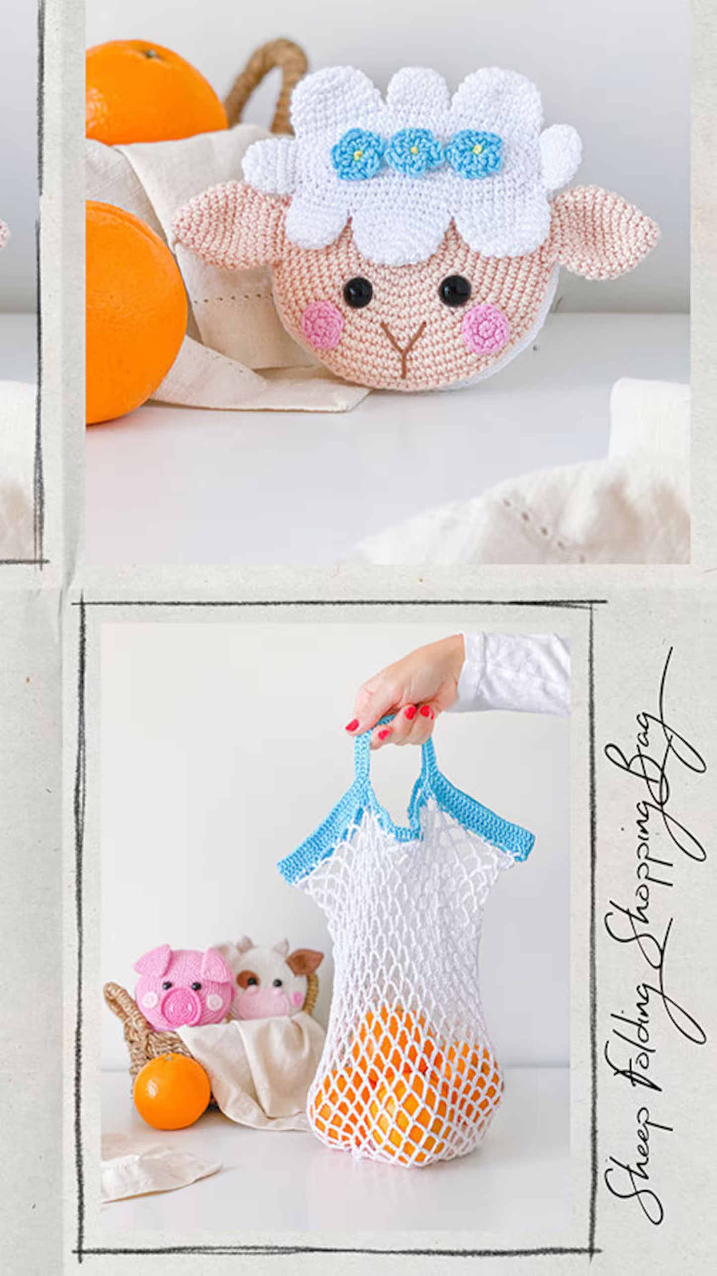 Farm Folding Shopping Bags Crochet Pattern