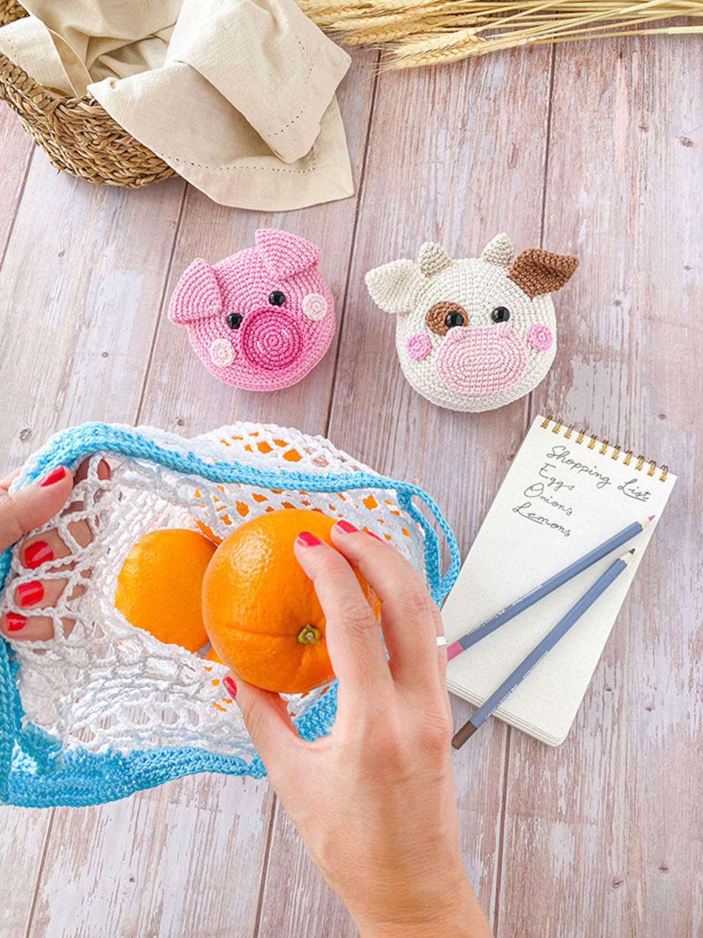 Farm Folding Shopping Bags Crochet Pattern