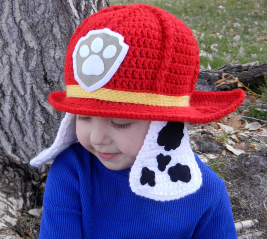 Fire Rescue Dog Crochet Hat Pattern