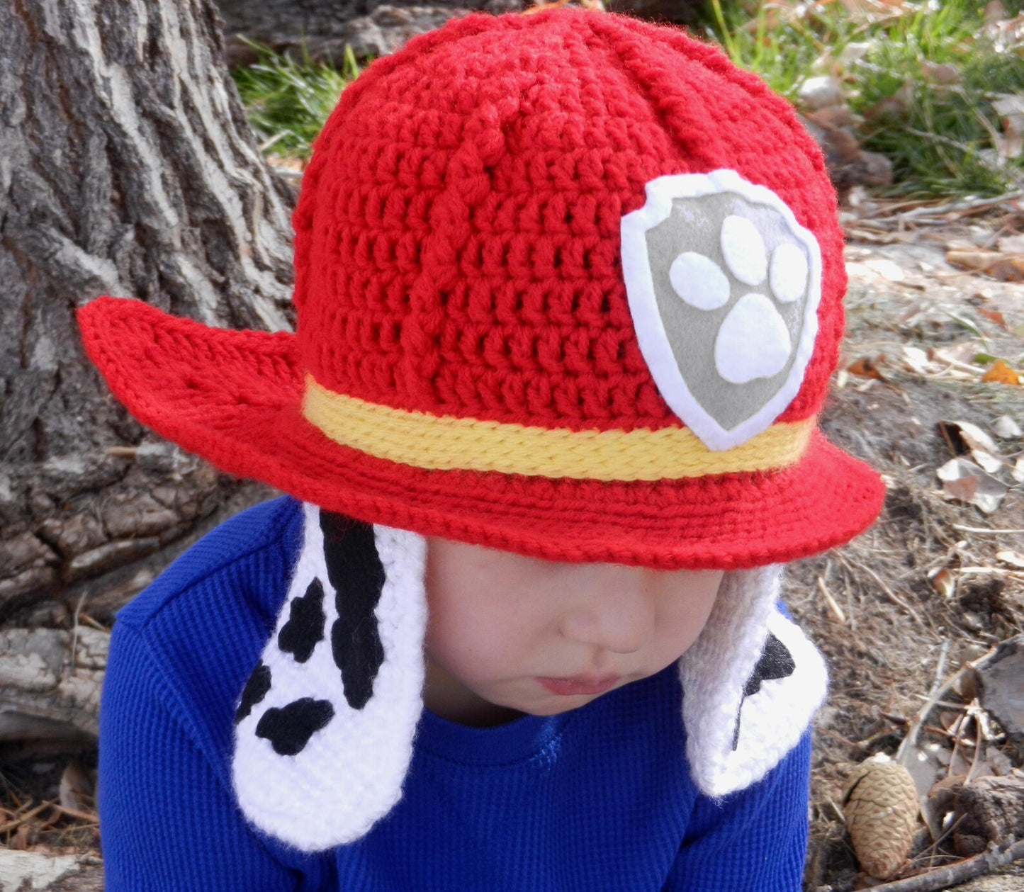 Fire Rescue Dog Crochet Hat Pattern