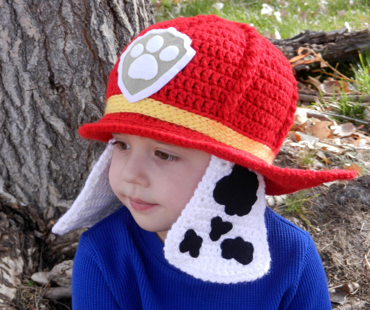 Fire Rescue Dog Crochet Hat Pattern