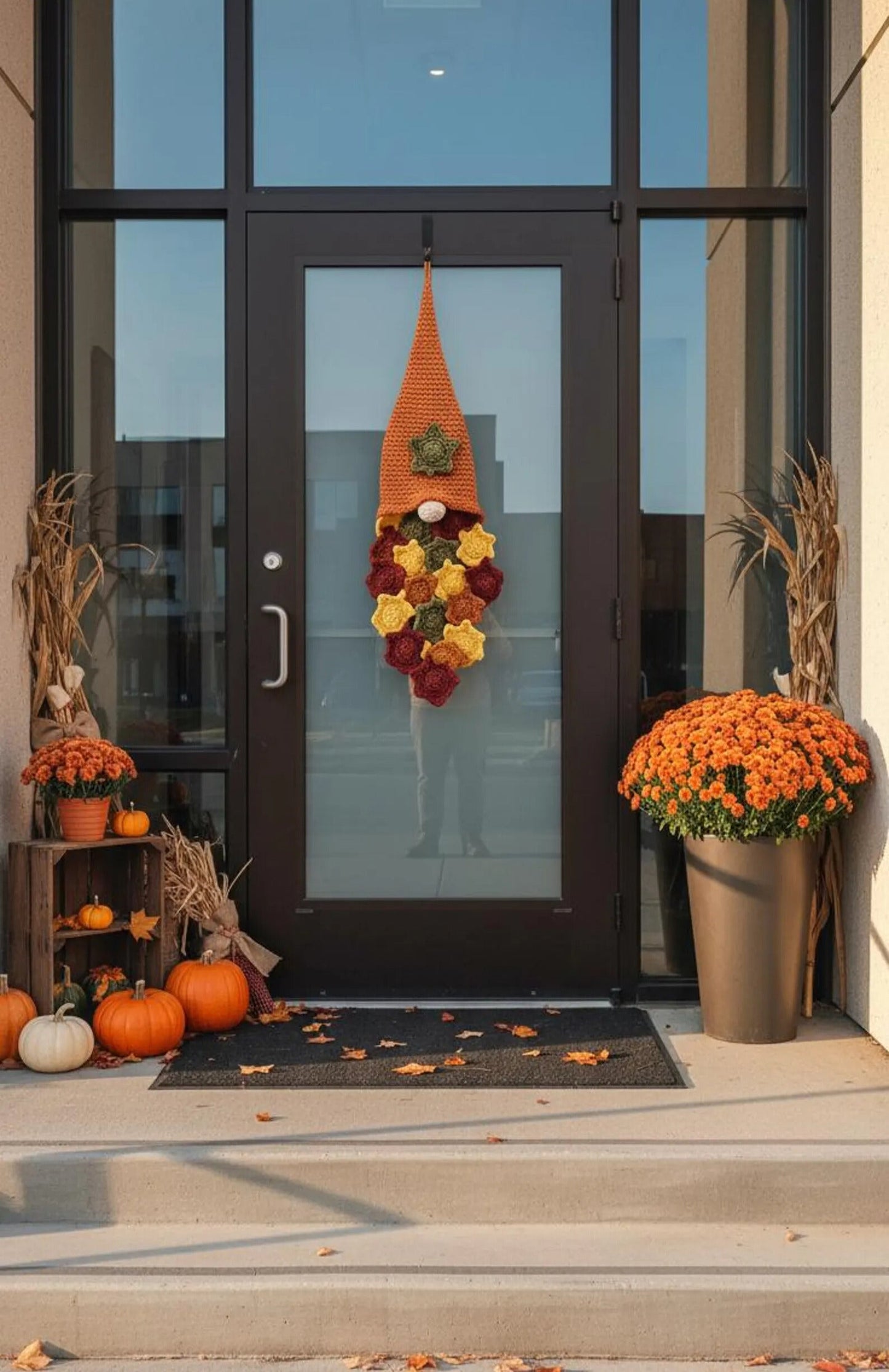 Gnome Leaf Wall Hanging Wreath Crochet Pattern