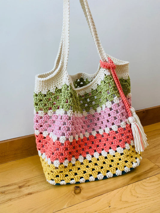 Granny Square Scrap Bag Crochet Pattern