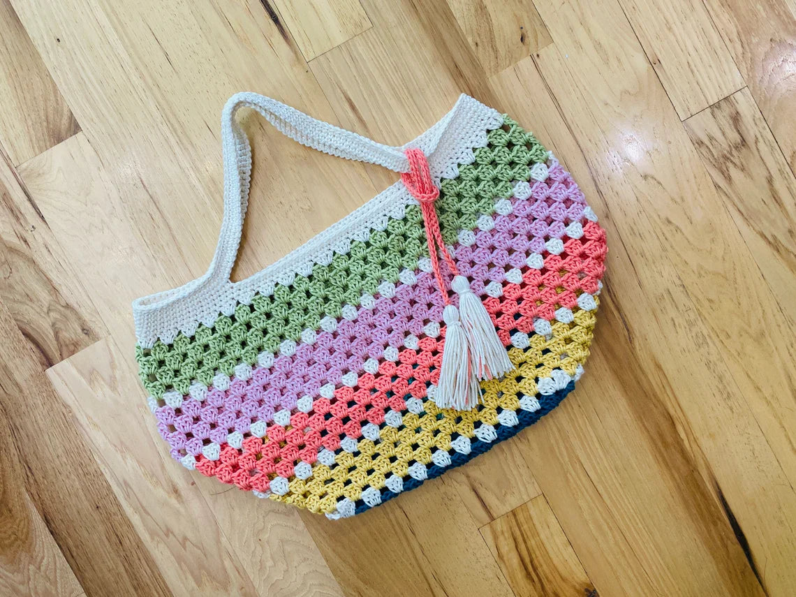 Granny Square Scrap Bag Crochet Pattern