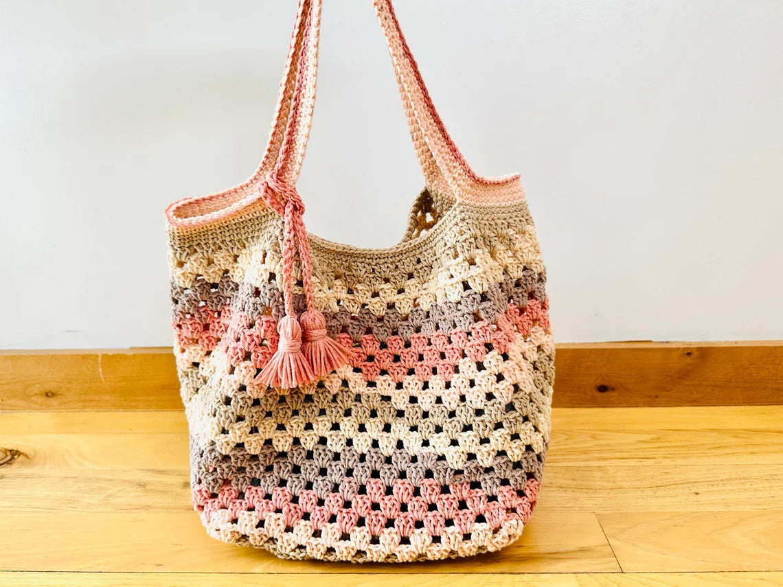 Granny Square Scrap Bag Crochet Pattern