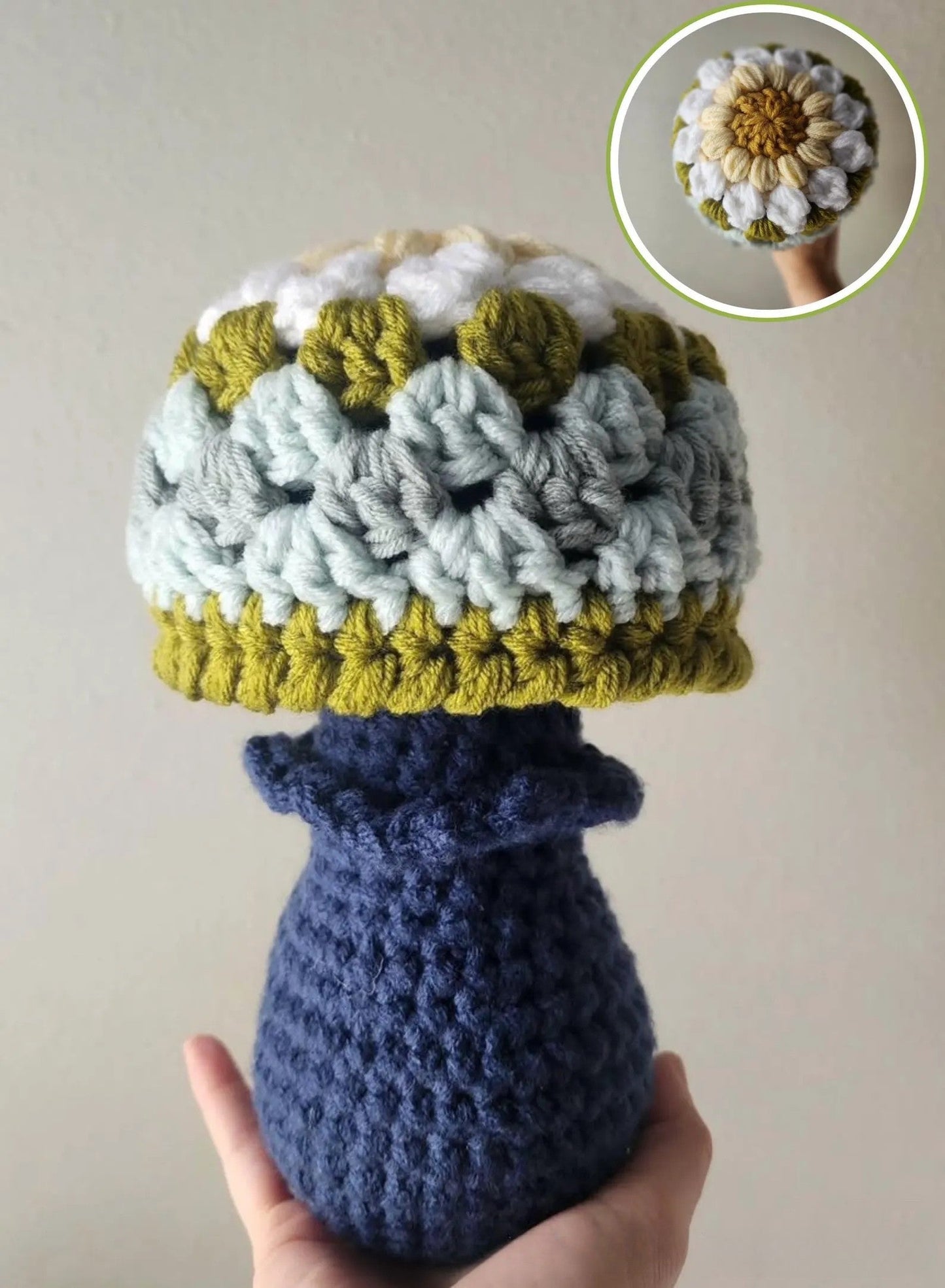 Granny Flora Mushroom Pillow Crochet Pattern
