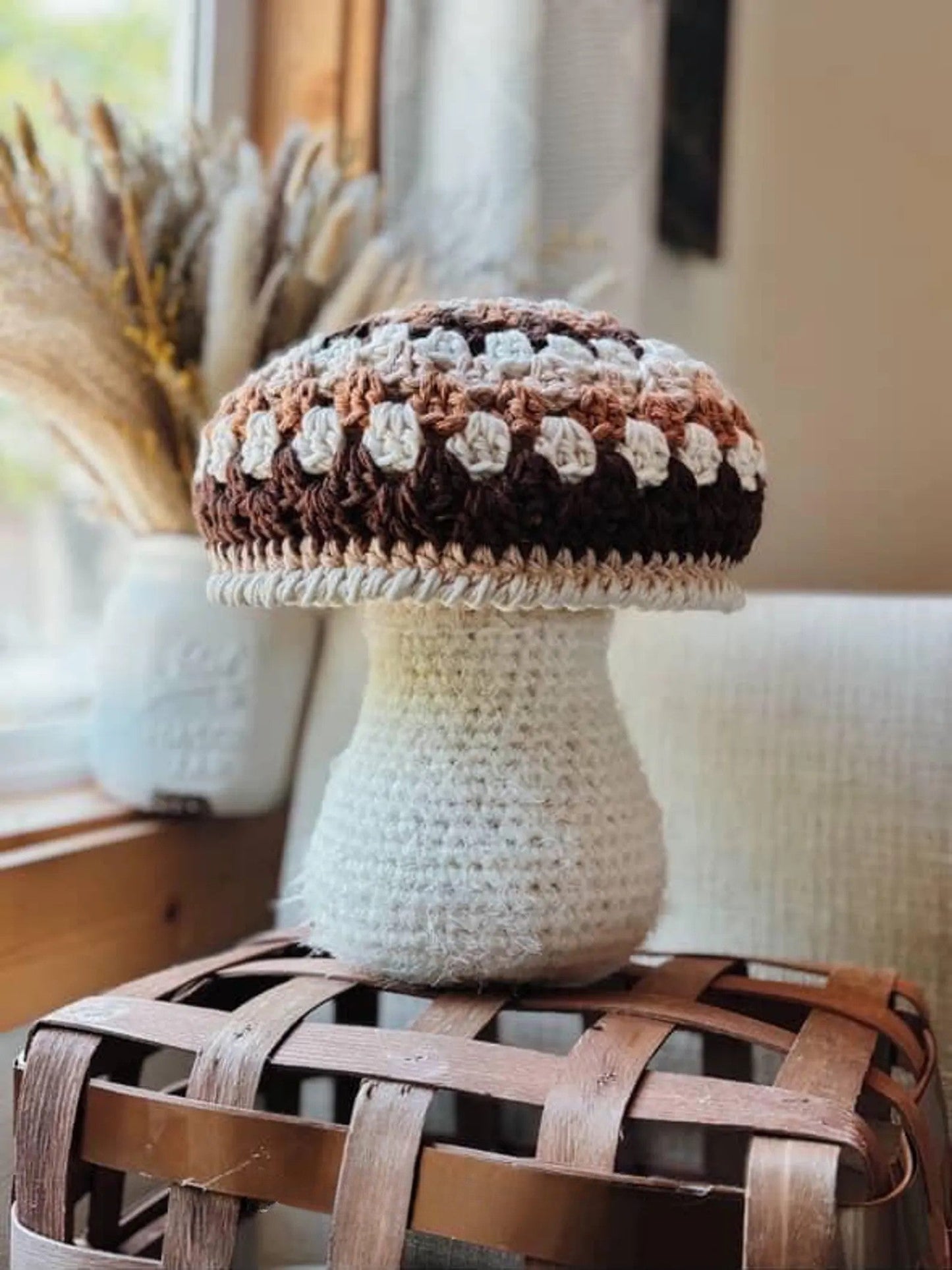 Granny Flora Mushroom Pillow Crochet Pattern