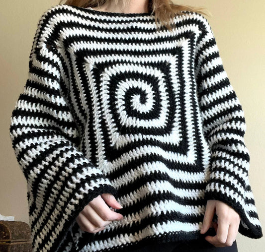 Hypnotic Spiral Sweater Crochet Pattern