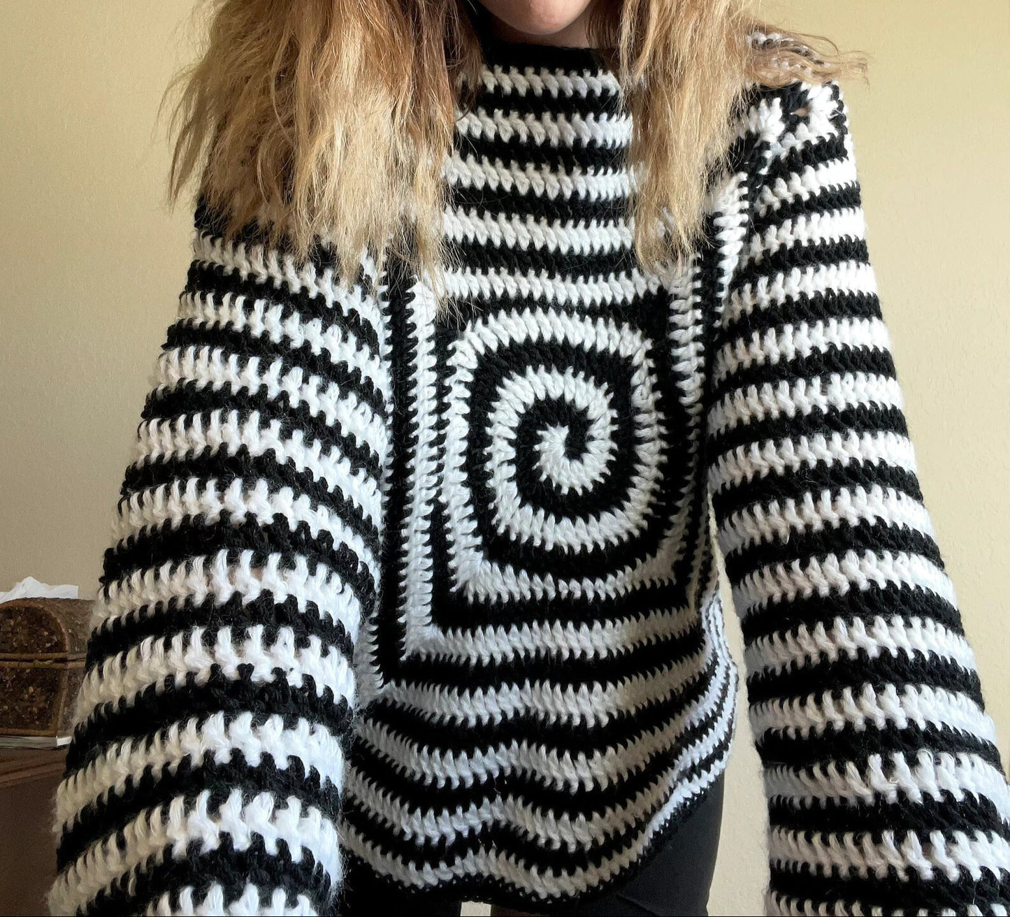 Hypnotic Spiral Sweater Crochet Pattern