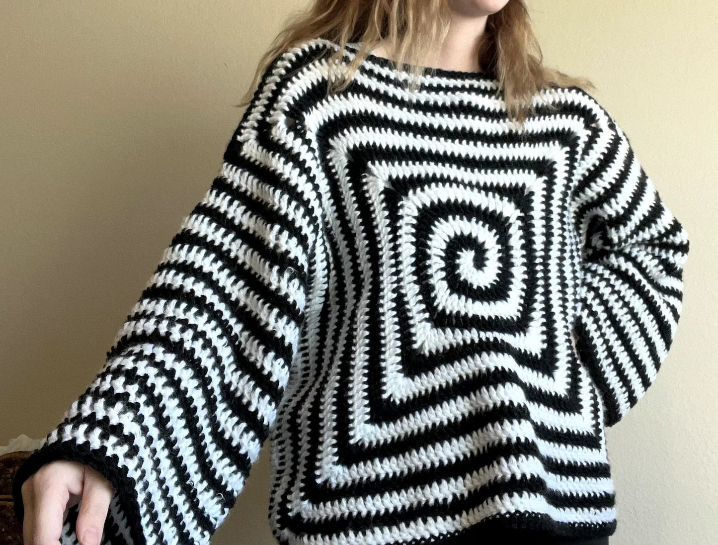 Hypnotic Spiral Sweater Crochet Pattern