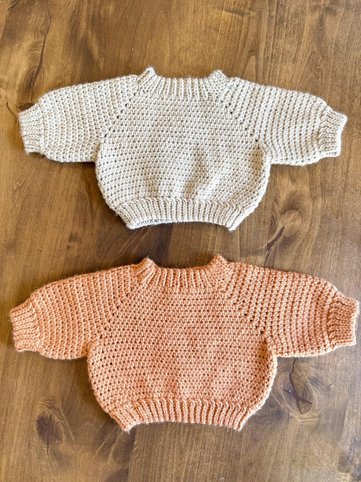 Oversized Raglan Baby Sweater Crochet Pattern
