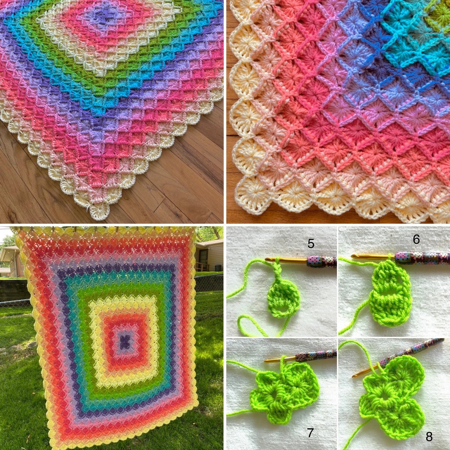 Pastel Bavarian Throw Crochet Pattern