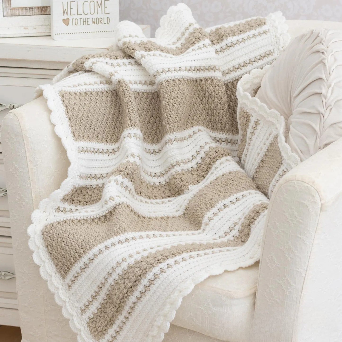 Striped Afghan Blanket Crochet Pattern
