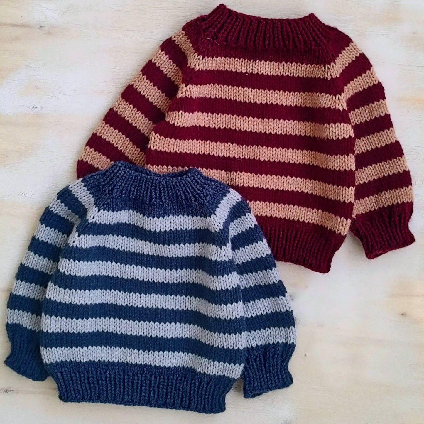 Seamless Top-Down Baby Raglan Sweater Knitting Pattern