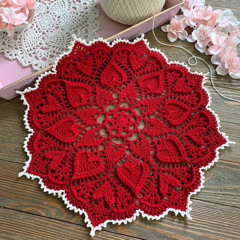 Sweetheart Soiree Crochet Doily Pattern