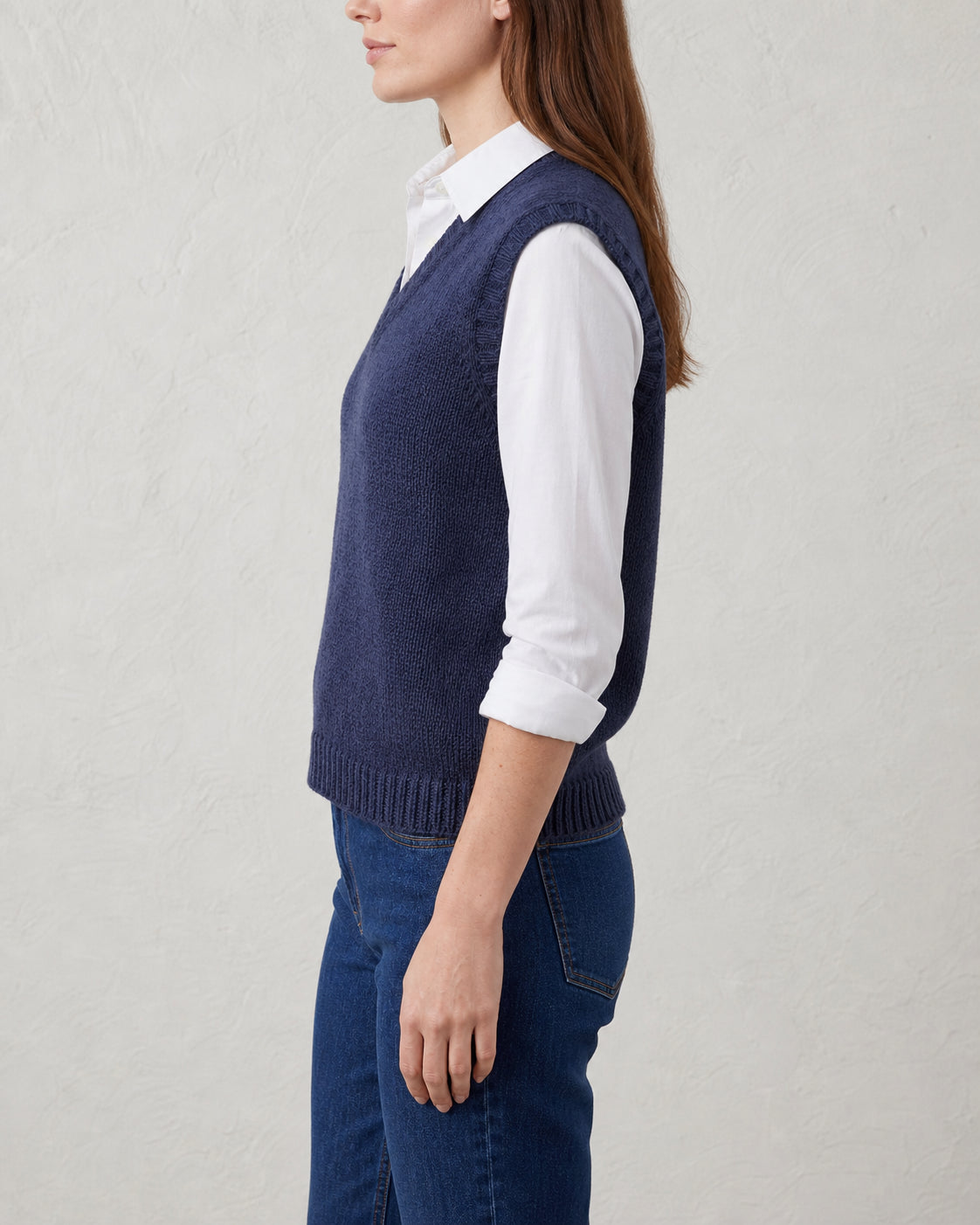 V-Neck Slipover Vest Knitting Pattern