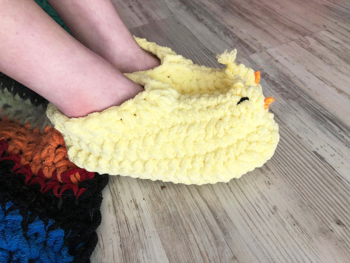 Chick Slippers Crochet Pattern