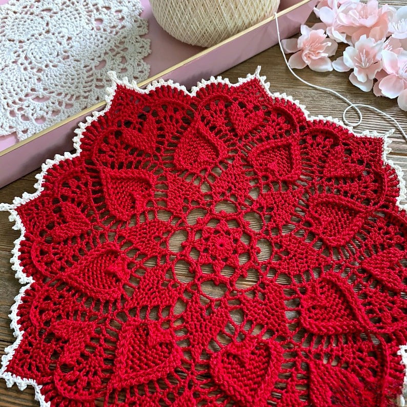 Sweetheart Soiree Crochet Doily Pattern