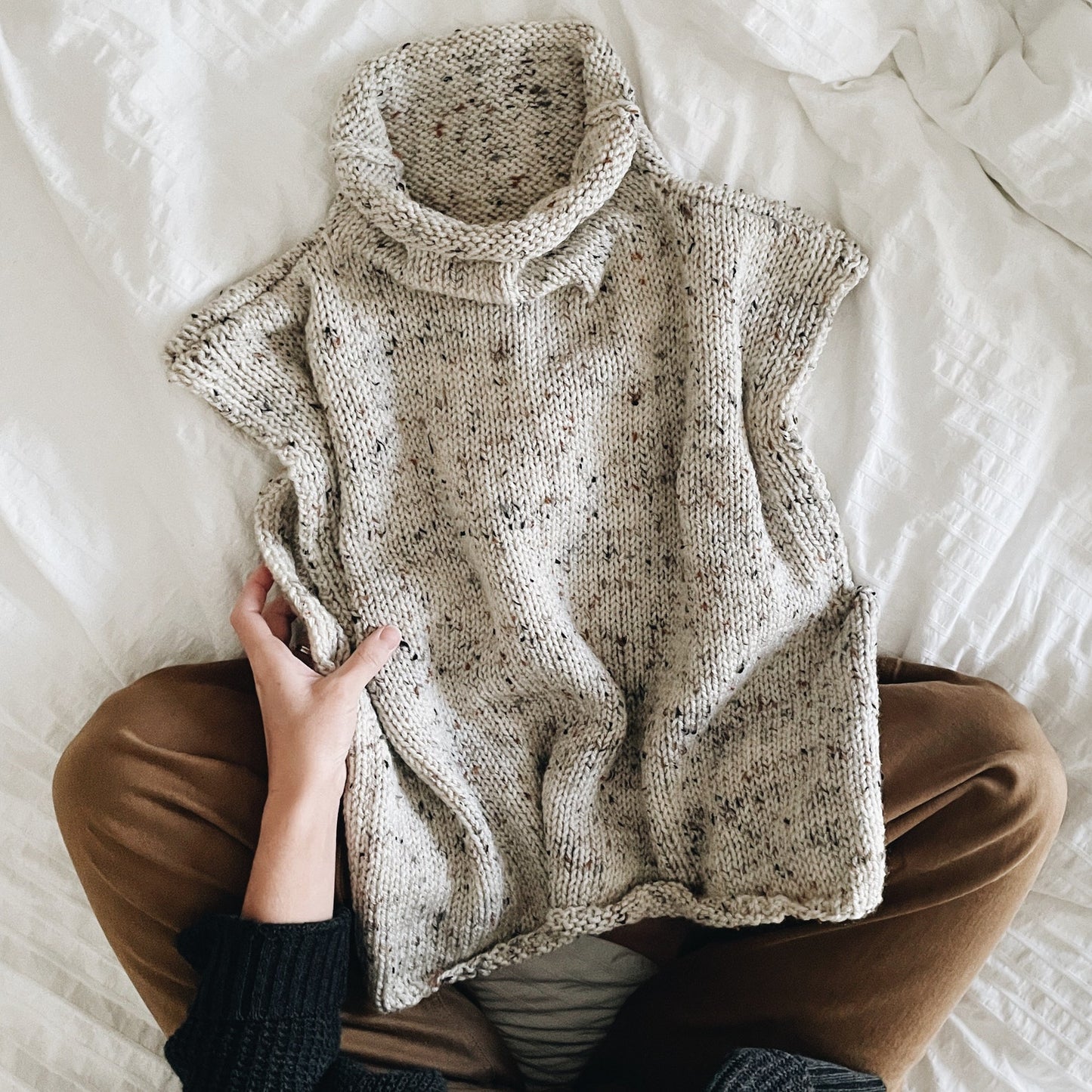 The Miller Lightweight Sleeveless Roll Neck Knitting Pattern