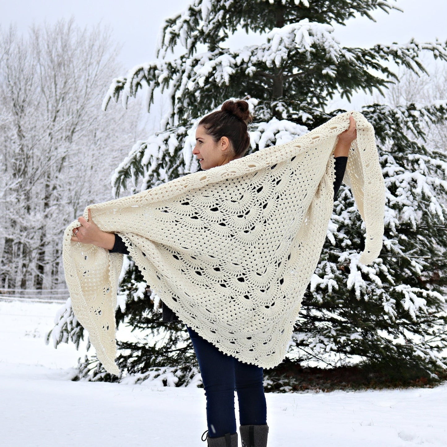Grandma's German Shells Shawl Crochet Pattern