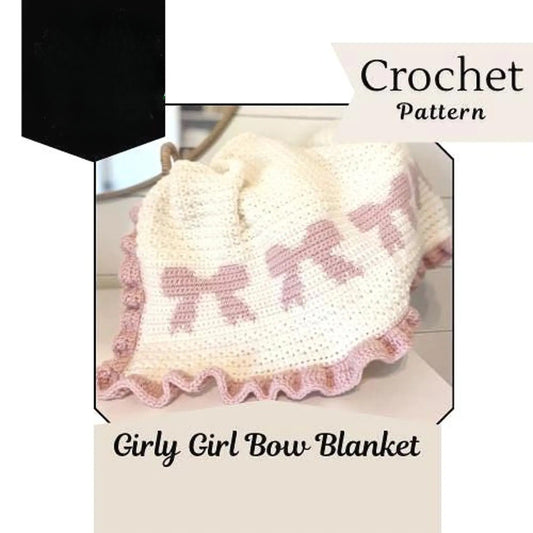 Girly Girl Bow Blanket Crochet Pattern
